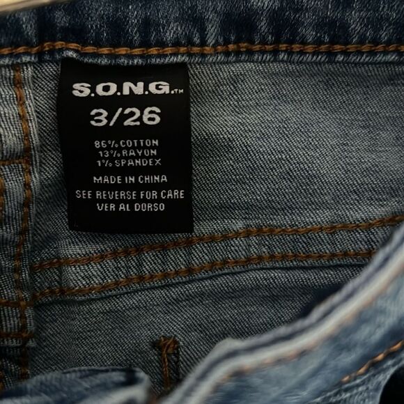 SONG curvy high-rise skinny ankle distressed denim jean size 3/26 - Picture 9 of 9